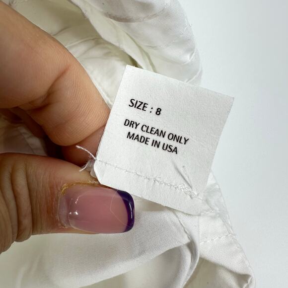 Yigal Azrouel Long Sleeve Button Up Top Womens 8 White Asian Style Minimalist - Picture 8 of 13